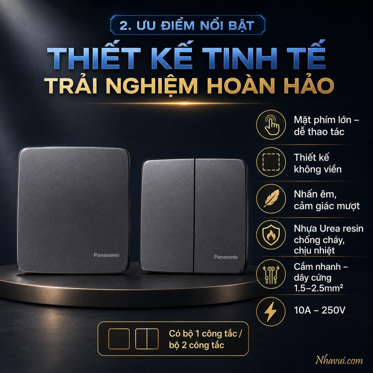 Công tắc E đảo chiều Minerva Panasonic PLS WMT594-VN
